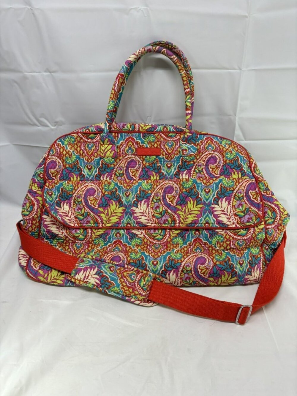Vera Bradley Paisley in Paradise Weekender Duffle Bag w/ Strap & Luggage Sleeve - Picture 2 of 16